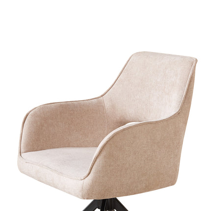 Eetkamerstoel draaibaar beige stof Mateo