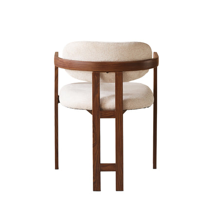 Eetkamerstoel Japandi beige Maureen walnoot