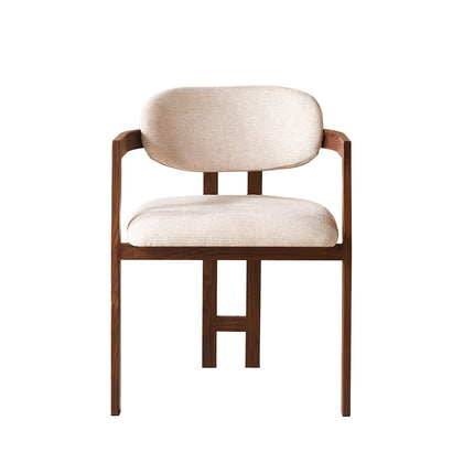Eetkamerstoel Japandi beige Maureen walnoot