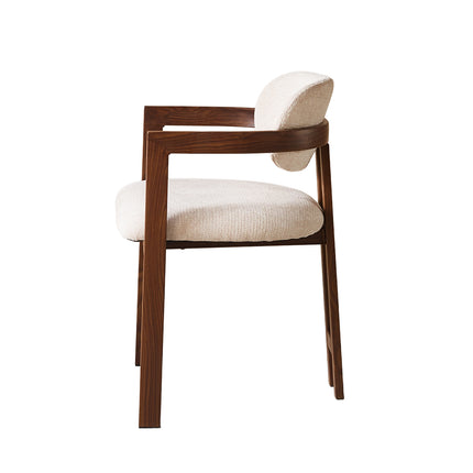Eetkamerstoel Japandi beige Maureen walnoot