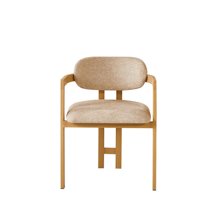 SET DEAL 4 stuks: Eetkamerstoel Japandi bruin Maureen lichtbruin