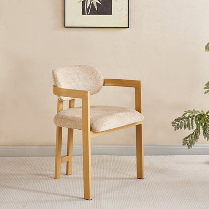 SET DEAL 4 stuks: Eetkamerstoel Japandi bruin Maureen lichtbruin
