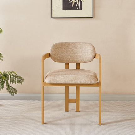 SET DEAL 4 stuks: Eetkamerstoel Japandi bruin Maureen lichtbruin