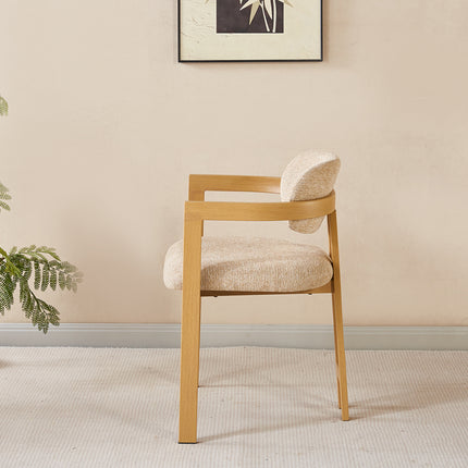 SET DEAL 4 stuks: Eetkamerstoel Japandi bruin Maureen lichtbruin
