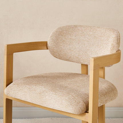SET DEAL 4 stuks: Eetkamerstoel Japandi bruin Maureen lichtbruin