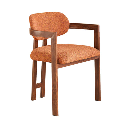 SET DEAL 4 stuks: Eetkamerstoel Japandi oranje Maureen walnoot