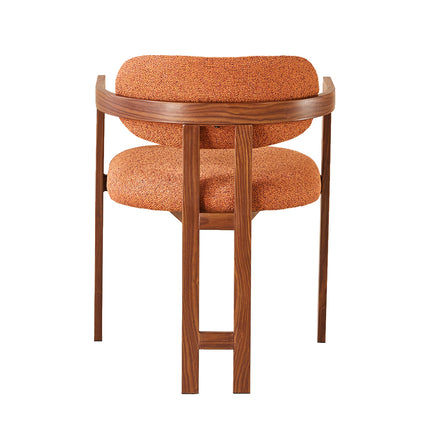 SET DEAL 4 stuks: Eetkamerstoel Japandi oranje Maureen walnoot