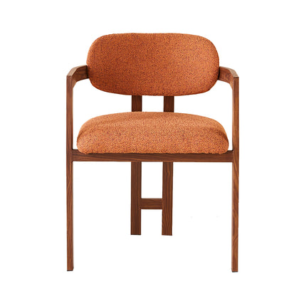 SET DEAL 4 stuks: Eetkamerstoel Japandi oranje Maureen walnoot