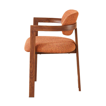 SET DEAL 4 stuks: Eetkamerstoel Japandi oranje Maureen walnoot
