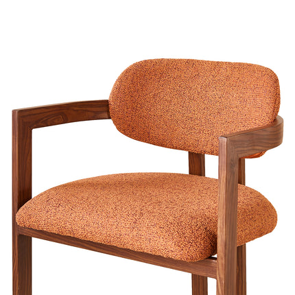 SET DEAL 4 stuks: Eetkamerstoel Japandi oranje Maureen walnoot