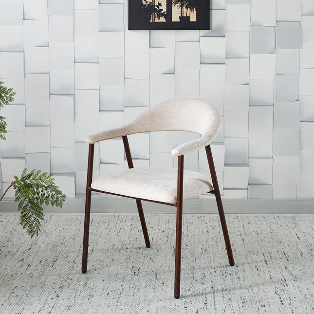 SET DEAL: 4 stuks Eetkamerstoel Japandi beige Mika walnoot