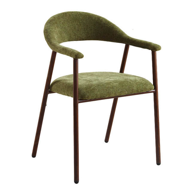 SET DEAL 6 stuks: Eetkamerstoel Japandi groen Mika walnoot