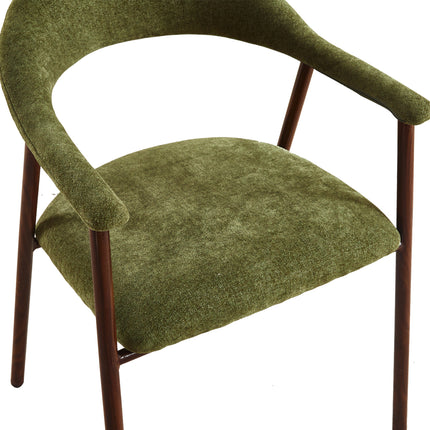 Eetkamerstoel Japandi groen Mika walnoot