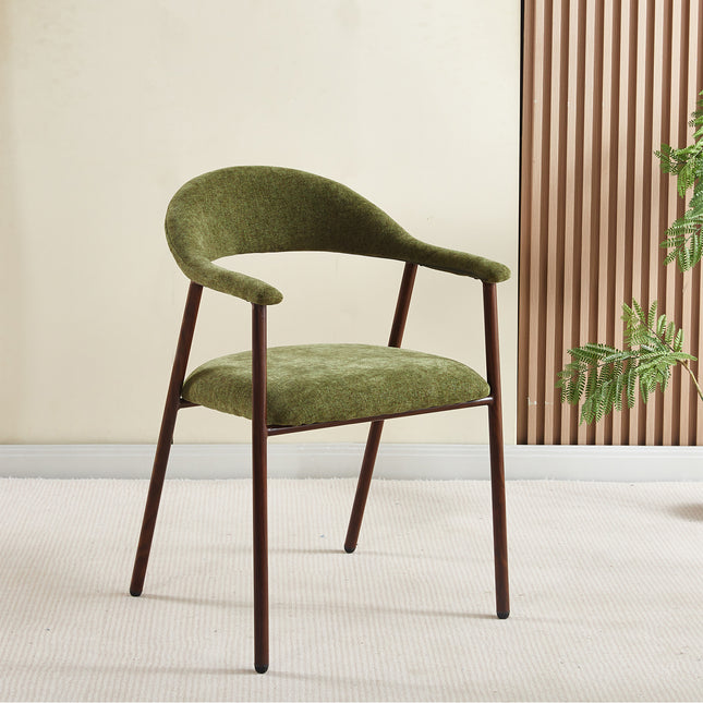 Eetkamerstoel Japandi groen Mika walnoot