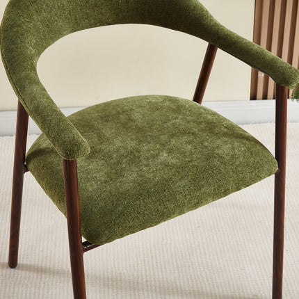 Eetkamerstoel Japandi groen Mika walnoot