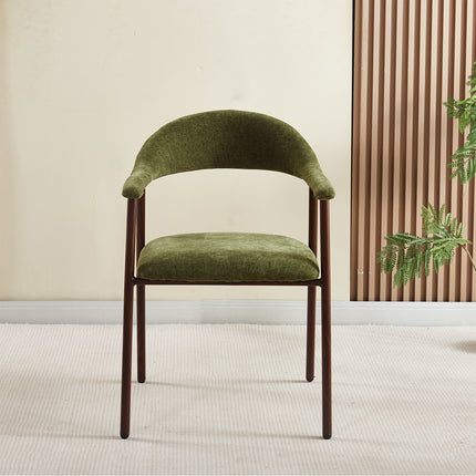 Eetkamerstoel Japandi groen Mika walnoot