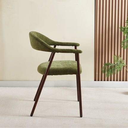 Eetkamerstoel Japandi groen Mika walnoot
