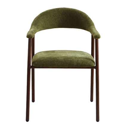 Eetkamerstoel Japandi groen Mika walnoot
