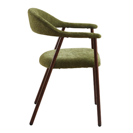 Eetkamerstoel Japandi groen Mika walnoot