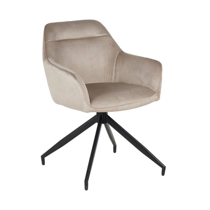SET DEAL 4 stuks: Eetkamerstoel draaibaar Montana taupe velvet