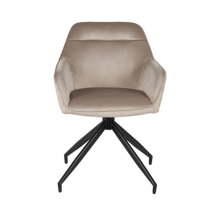 SET DEAL 6 stuks: Eetkamerstoel draaibaar Montana taupe velvet