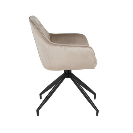 SET DEAL 6 stuks: Eetkamerstoel draaibaar Montana taupe velvet