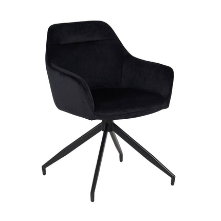 SET DEAL 6 stuks: Eetkamerstoel draaibaar Montana zwart velvet