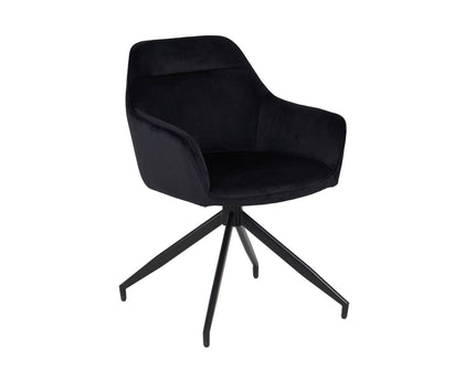 SET DEAL 6 stuks: Eetkamerstoel draaibaar Montana zwart velvet