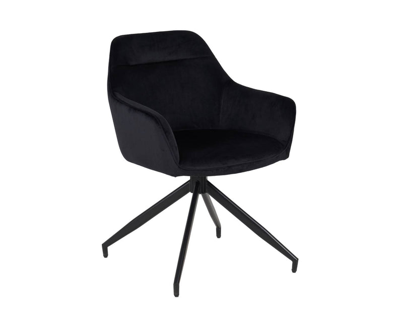 SET DEAL 4 stuks: Eetkamerstoel draaibaar Montana zwart velvet