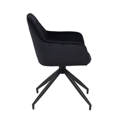 SET DEAL 6 stuks: Eetkamerstoel draaibaar Montana zwart velvet
