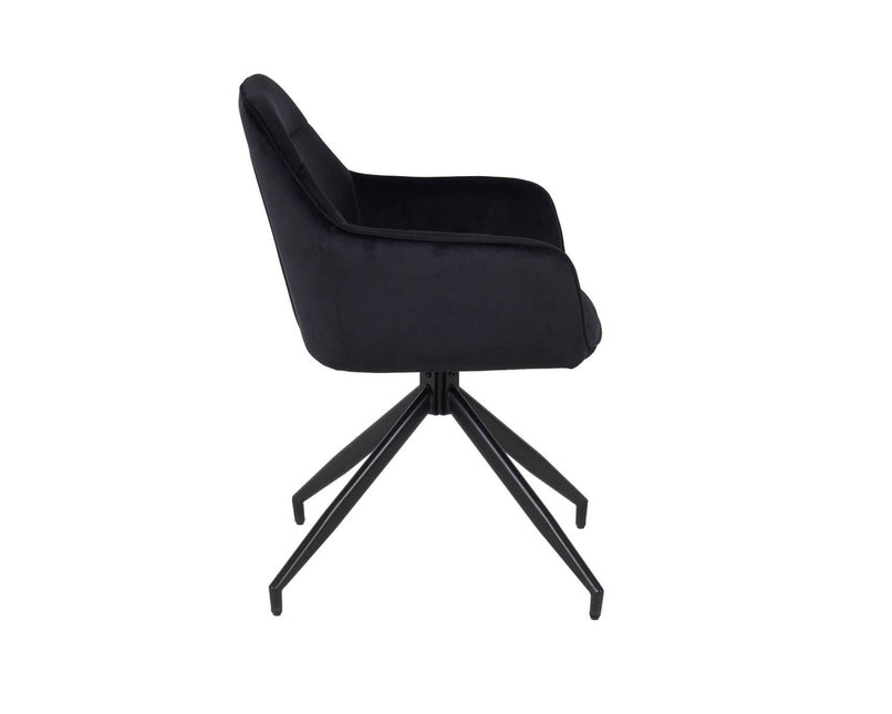 SET DEAL 6 stuks: Eetkamerstoel draaibaar Montana zwart velvet
