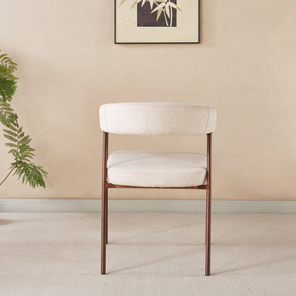 Eetkamerstoel Japandi beige Mula walnoot