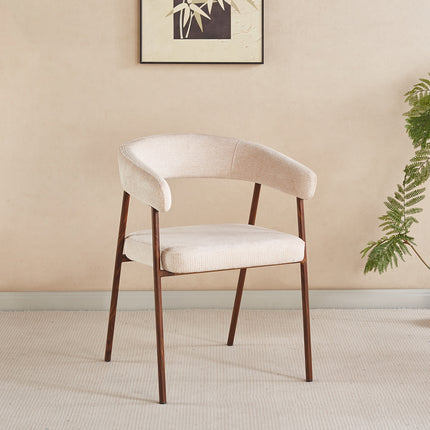 Eetkamerstoel Japandi beige Mula walnoot
