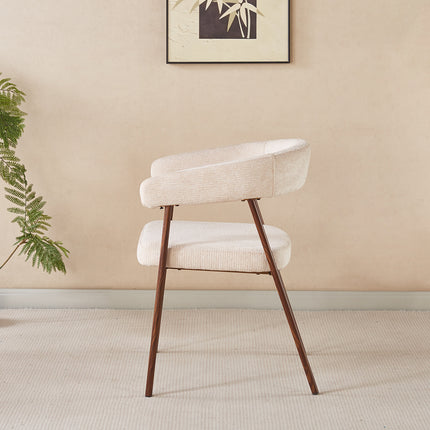 SET DEAL 6 stuks: Eetkamerstoel Japandi beige Mula walnoot