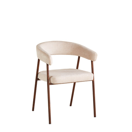 Eetkamerstoel Japandi beige Mula walnoot