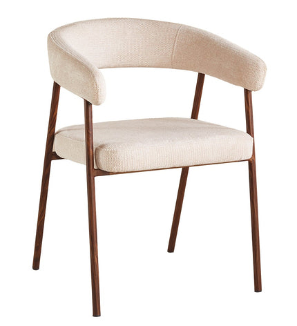 SET DEAL 4 stuks: Eetkamerstoel Japandi beige Mula walnoot
