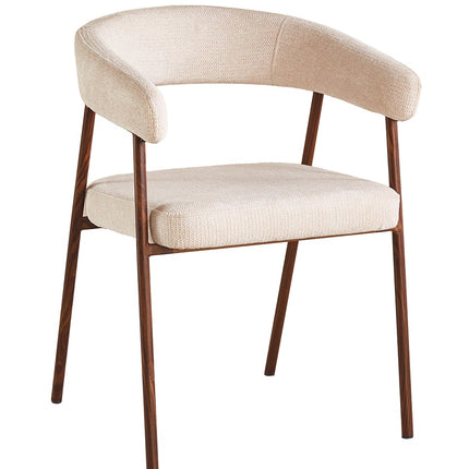 SET DEAL 6 stuks: Eetkamerstoel Japandi beige Mula walnoot