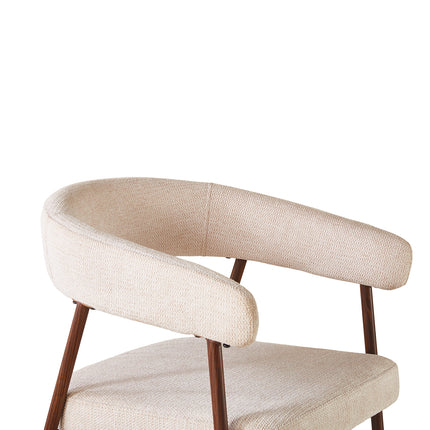 Eetkamerstoel Japandi beige Mula walnoot