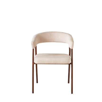 SET DEAL 4 stuks: Eetkamerstoel Japandi beige Mula walnoot