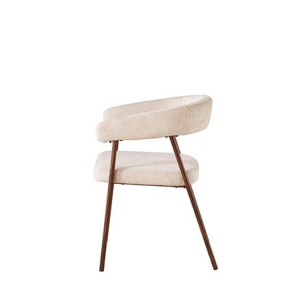 Eetkamerstoel Japandi beige Mula walnoot
