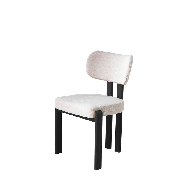 SET DEAL: 4 stuks Eetkamerstoel Japandi beige Naomi zwart