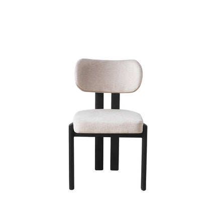 SET DEAL: 4 stuks Eetkamerstoel Japandi beige Naomi zwart