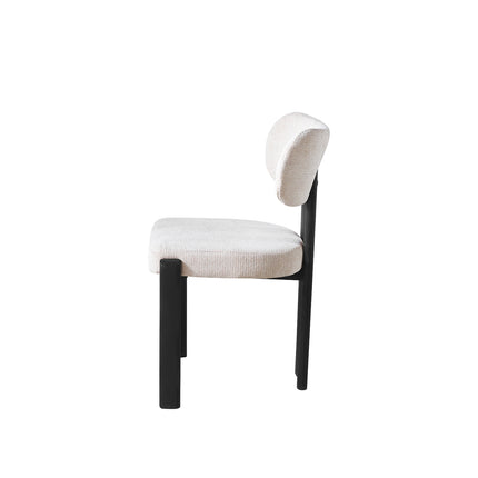 SET DEAL: 4 stuks Eetkamerstoel Japandi beige Naomi zwart