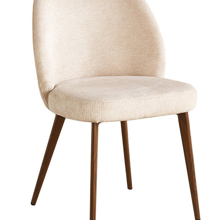 Eetkamerstoel Japandi beige Nathan walnoot