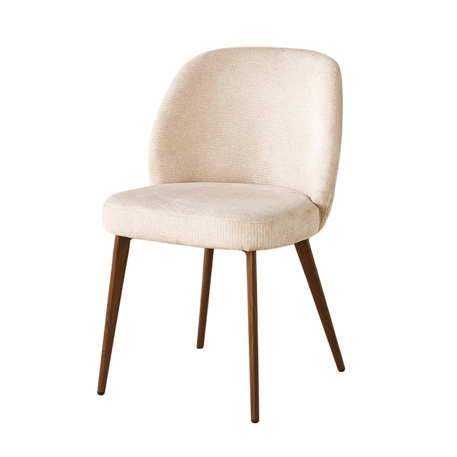 Eetkamerstoel Japandi beige Nathan walnoot