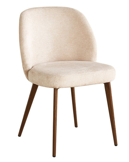 Eetkamerstoel Japandi beige Nathan walnoot