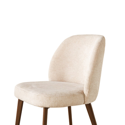 Eetkamerstoel Japandi beige Nathan walnoot