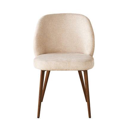 Eetkamerstoel Japandi beige Nathan walnoot