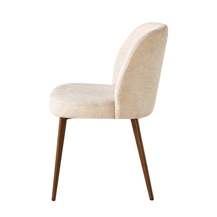 Eetkamerstoel Japandi beige Nathan walnoot