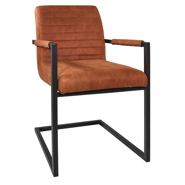 Eetkamerstoel cognac microvezel Noor